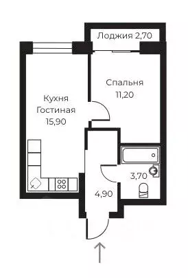1-к кв. Воронежская область, Воронеж ул. Черняховского, 92 (37.05 м) - Фото 1