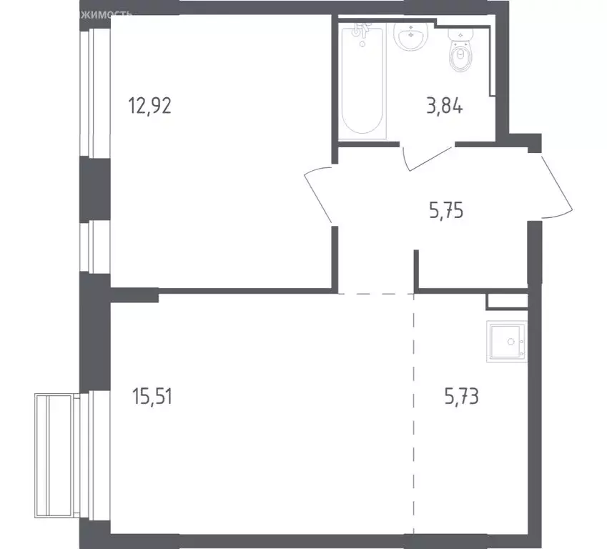 1-комнатная квартира: село Лайково, микрорайон Город-Событие, ЖК ... - Фото 1
