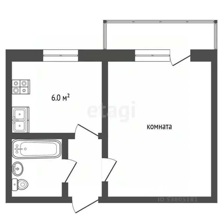 1-к кв. Ростовская область, Аксай просп. Ленина, 36А (25.0 м) - Фото 2