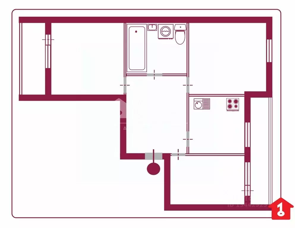 3-к кв. Омская область, Омск Почтовая ул., 6 (62.6 м) - Фото 2