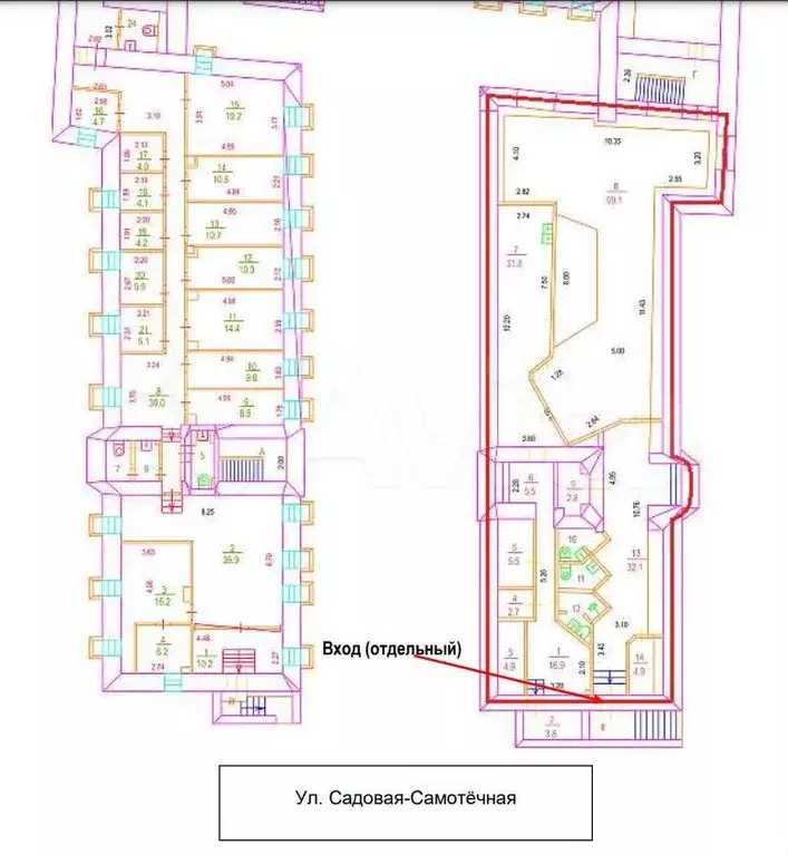 Садовая-Самотёчная отдельный вход, 220 м - Фото 1