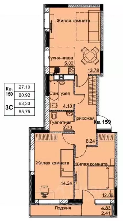 3-к кв. Удмуртия, Ижевск Строитель жилрайон, 6-й мкр, Притяжение жилой ... - Фото 1