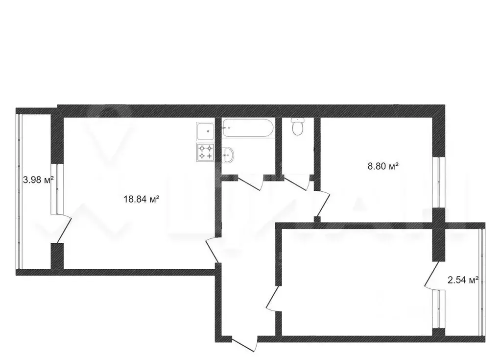 2-к кв. Красноярский край, Красноярск Калиновая ул., 1 (48.6 м) - Фото 1