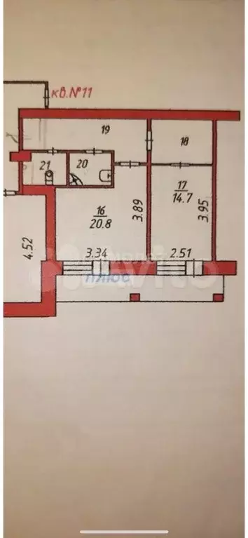 2-к. квартира, 52 м, 3/4 эт. - Фото 0