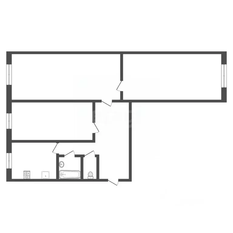 3-к кв. Тульская область, Волово рп ул. Александрова, 33 (60.9 м) - Фото 1