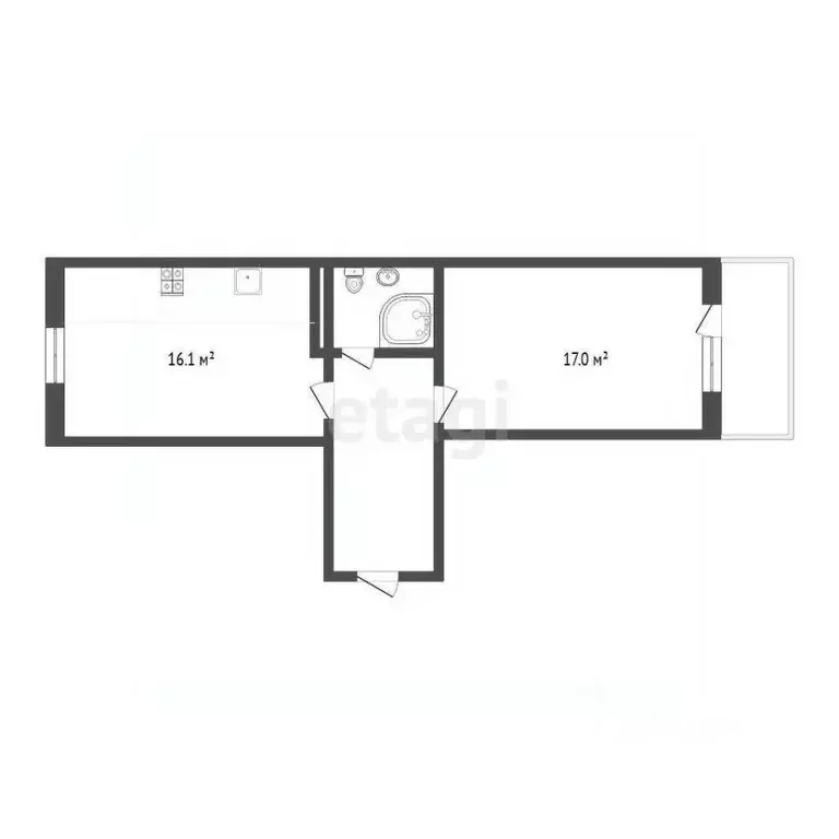 1-к кв. Тюменская область, Тюмень ул. Станислава Карнацевича, 7 (42.3 ... - Фото 1