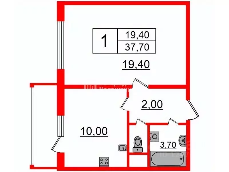 1-к кв. Санкт-Петербург просп. Маршака, 2к1 (37.7 м) - Фото 1