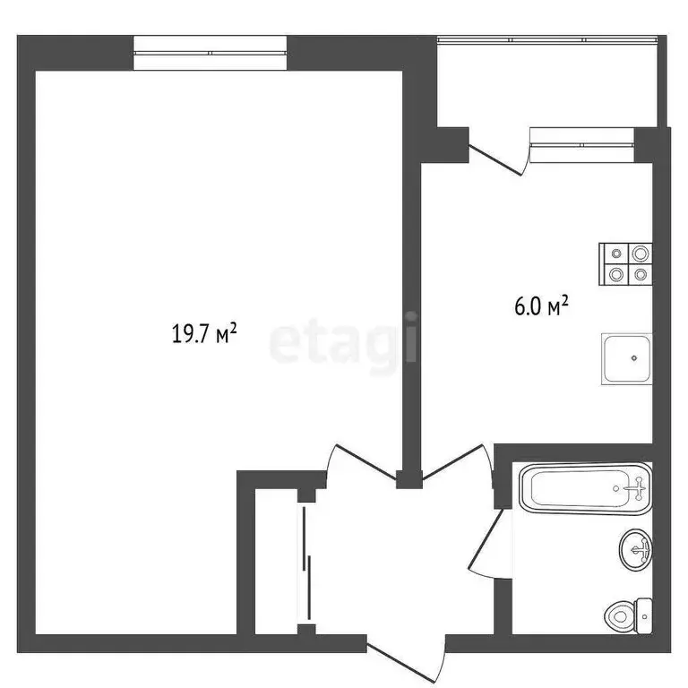 1-комнатная квартира: микрорайон Мелиораторов, улица Мелиораторов, 42 ... - Фото 1