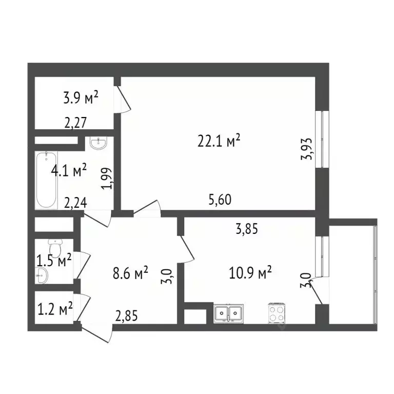 1-к кв. Ямало-Ненецкий АО, Новый Уренгой Оптимистов мкр, 4/2 (52.0 м) - Фото 1