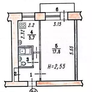 1-к. квартира, 31 м, 3/5 эт. - Фото 0