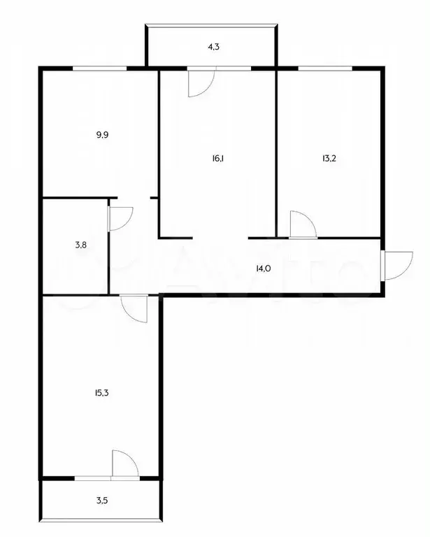 3-к. квартира, 80 м, 5/21 эт. - Фото 0