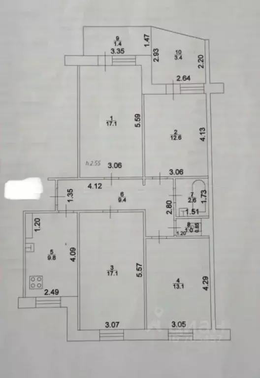 4-к кв. Татарстан, Казань ул. Четаева, 51 (87.5 м) - Фото 2