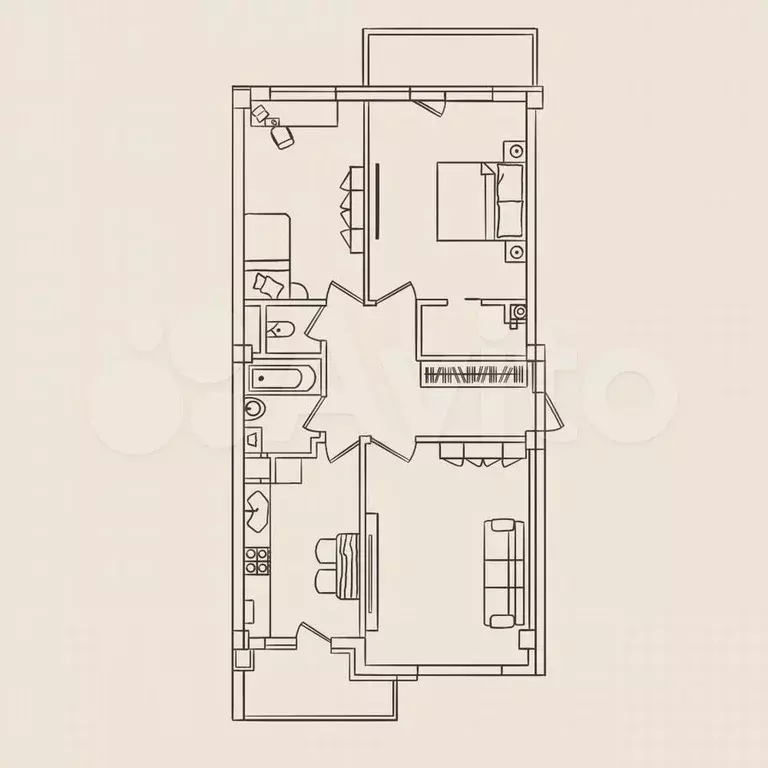 3-к. квартира, 85,4 м, 5/6 эт. - Фото 0