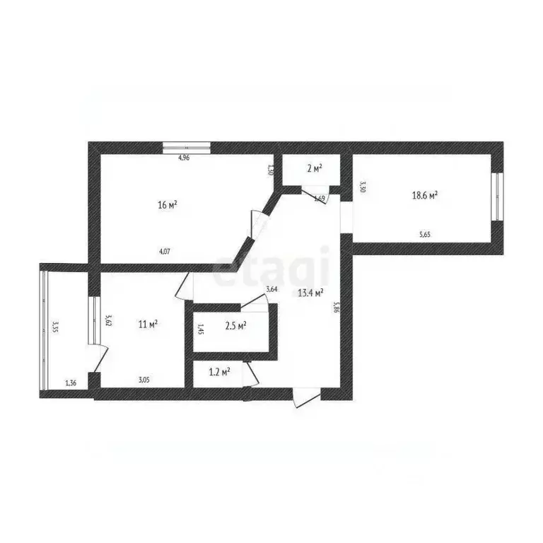2-к кв. Амурская область, Благовещенск Студенческая ул., 21 (65.0 м) - Фото 1