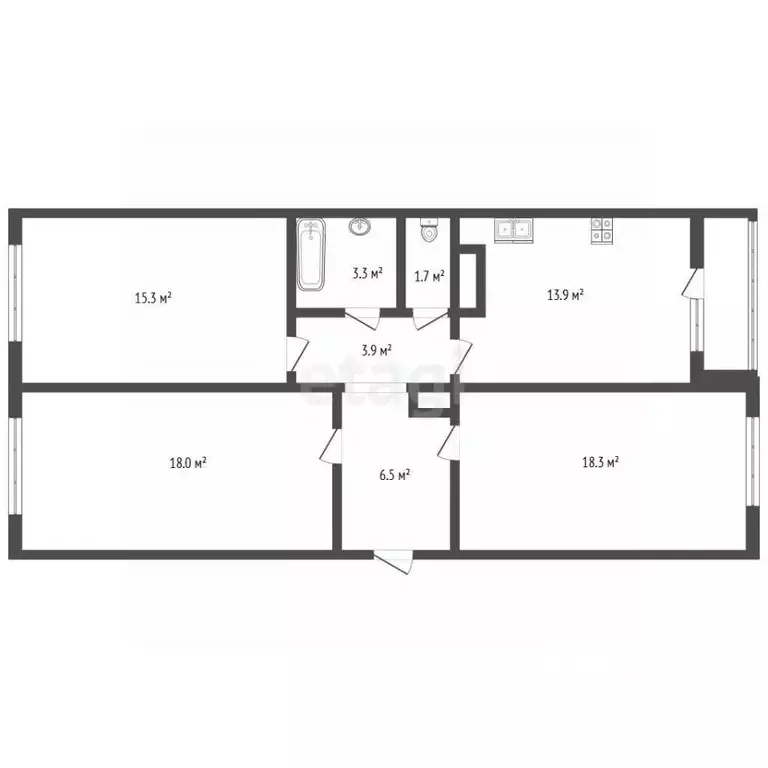 Комната Санкт-Петербург Ленинский просп., 55к1 (33.0 м) - Фото 2