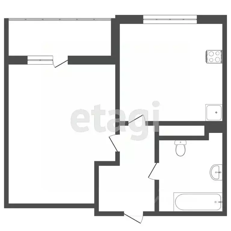 1-к кв. Тюменская область, Тюмень ул. Фармана Салманова, 26к2 (32.0 м) - Фото 2