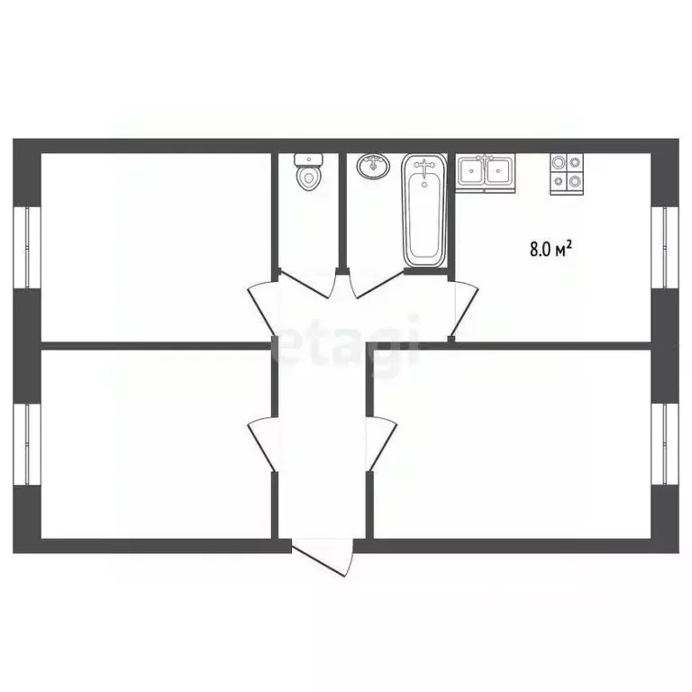 3-к кв. Ростовская область, Таганрог ул. Нижняя Линия, 25 (70.0 м) - Фото 2