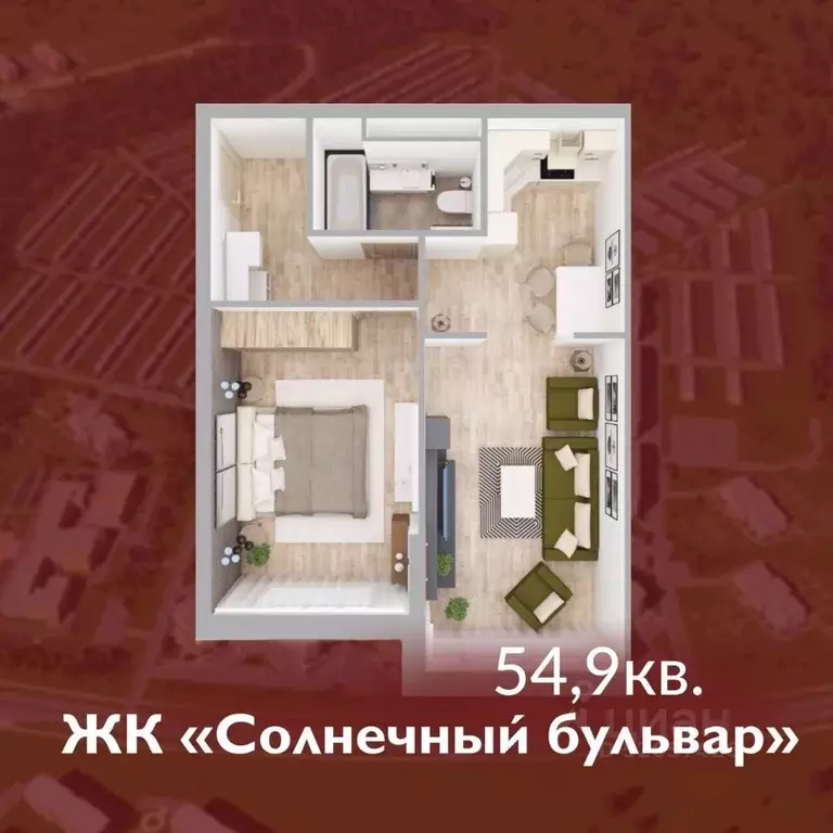 1-к кв. Кемеровская область, Кемерово Лесная Поляна жилрайон, ... - Фото 1