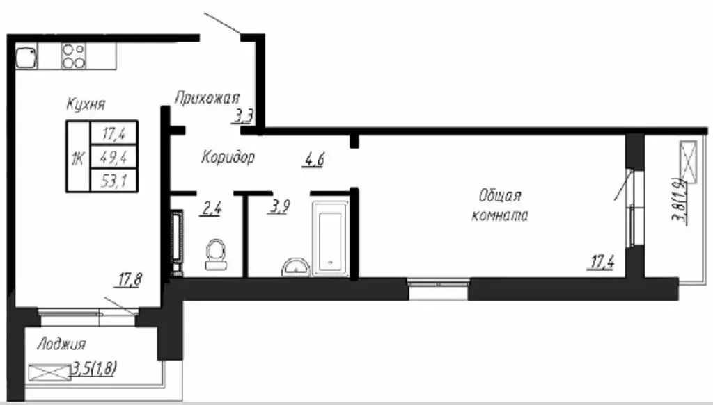 1-комнатная квартира: Тосненский район, посёлок Тельмана, Парковая ... - Фото 1