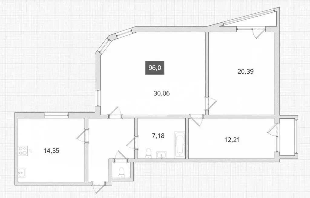 3-к кв. Новосибирская область, Новосибирск ул. Фрунзе, 12 (94.6 м) - Фото 1