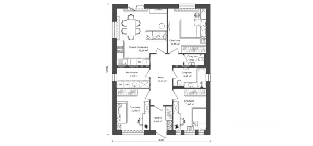 Дом в Калужская область, Боровский муниципальный округ, д. Вашутино  ... - Фото 2