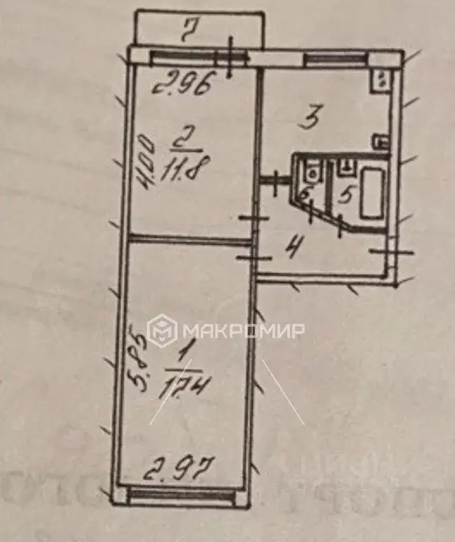 2-к кв. Ханты-Мансийский АО, Сургут ул. Бажова, 5 (44.2 м) - Фото 2