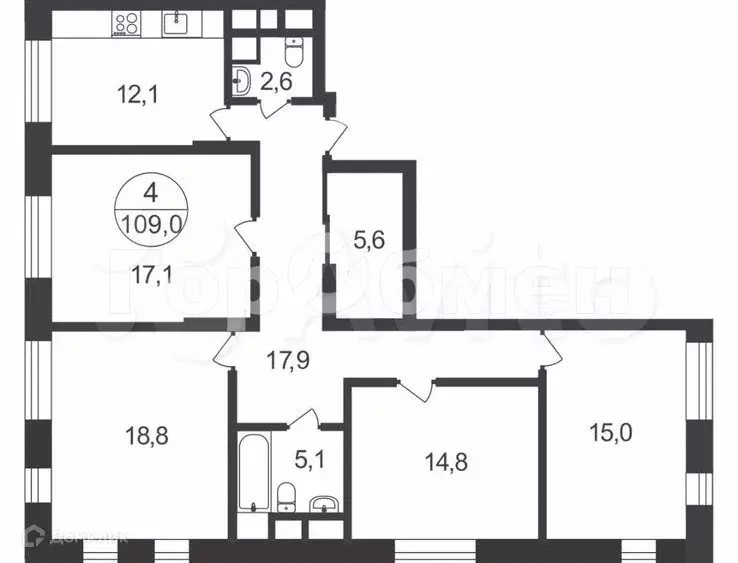 Продаётся 4-к квартира, 108.9 м - Фото 0