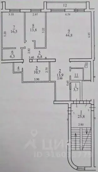 3-к кв. Архангельская область, Архангельск ул. Федота Шубина, 44к2 ... - Фото 1