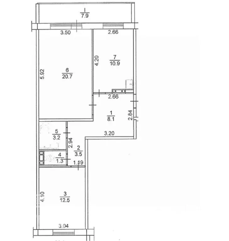2-к кв. Томская область, Томск Дальне-Ключевская ул., 16А (60.2 м) - Фото 2