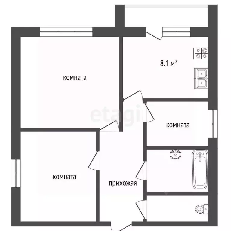 3-к кв. Ярославская область, Рыбинск ул. Кирова, 16 (59.1 м) - Фото 2