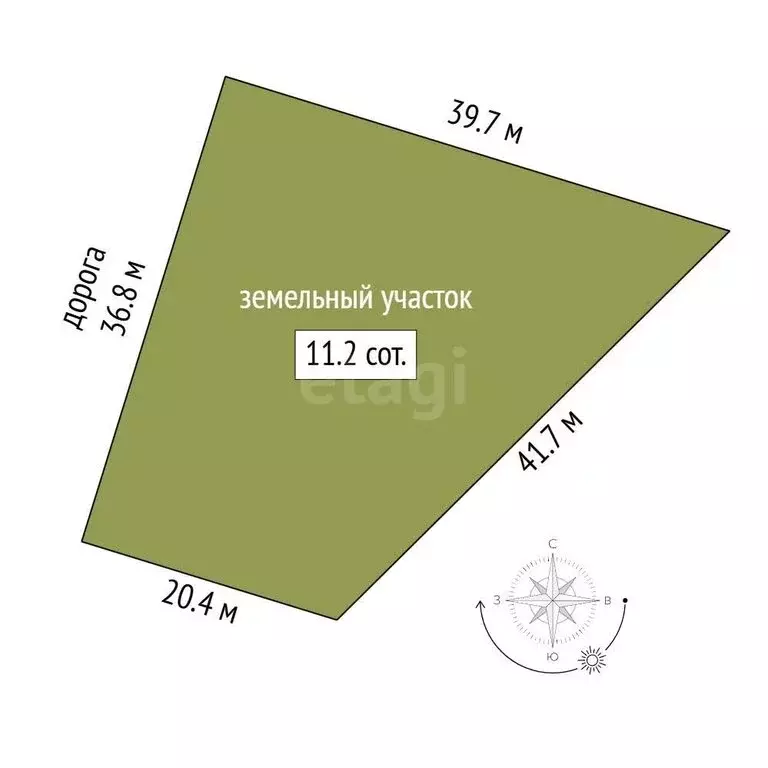 Участок в посёлок Тургояк, Крымская улица (11.2 м) - Фото 1