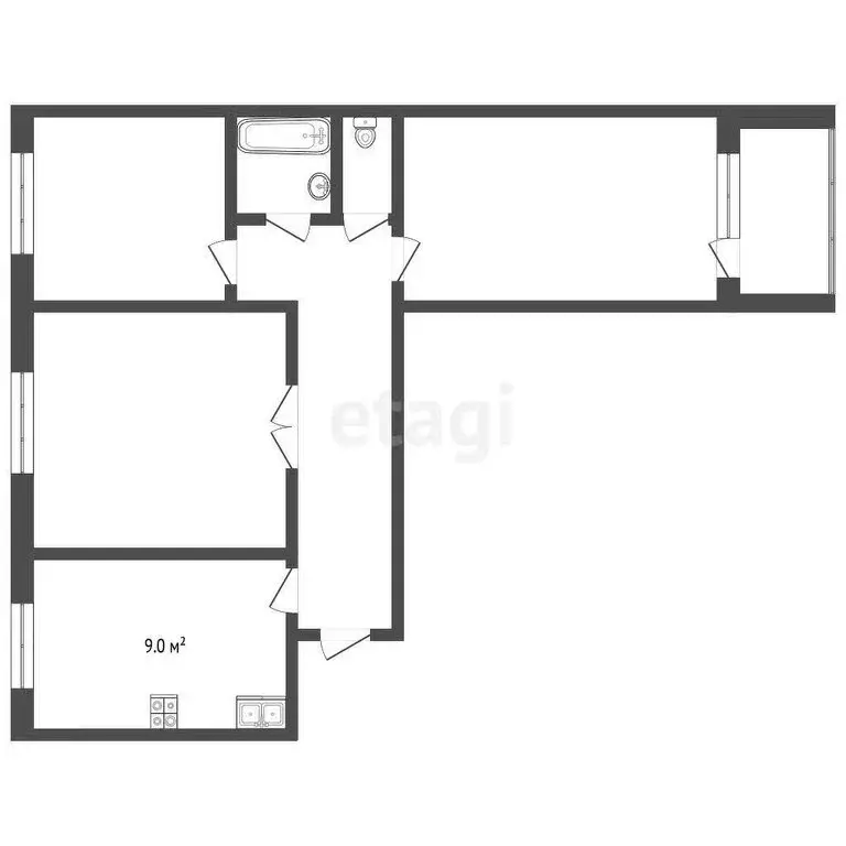 3-комнатная квартира: Муром, улица Щербакова, 27 (63 м) - Фото 0