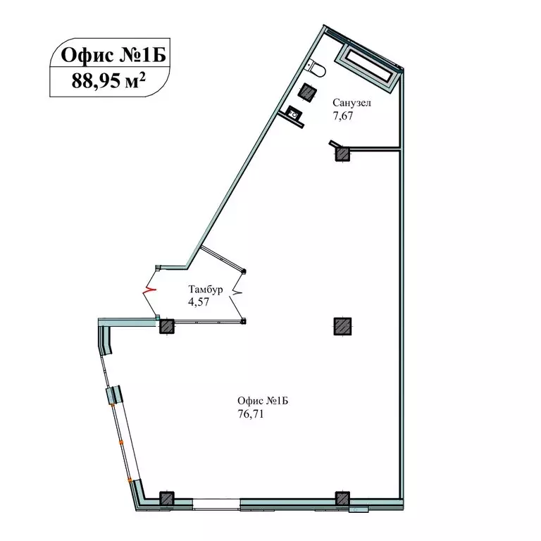 Офис (88.5 м) - Фото 2