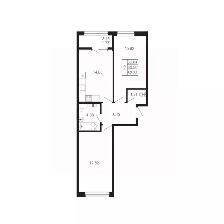 2-к кв. Крым, Феодосия муниципальный округ, Приморский пгт Просторы ... - Фото 1