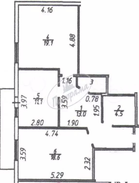 2-к. квартира, 70 м, 4/4 эт. - Фото 0