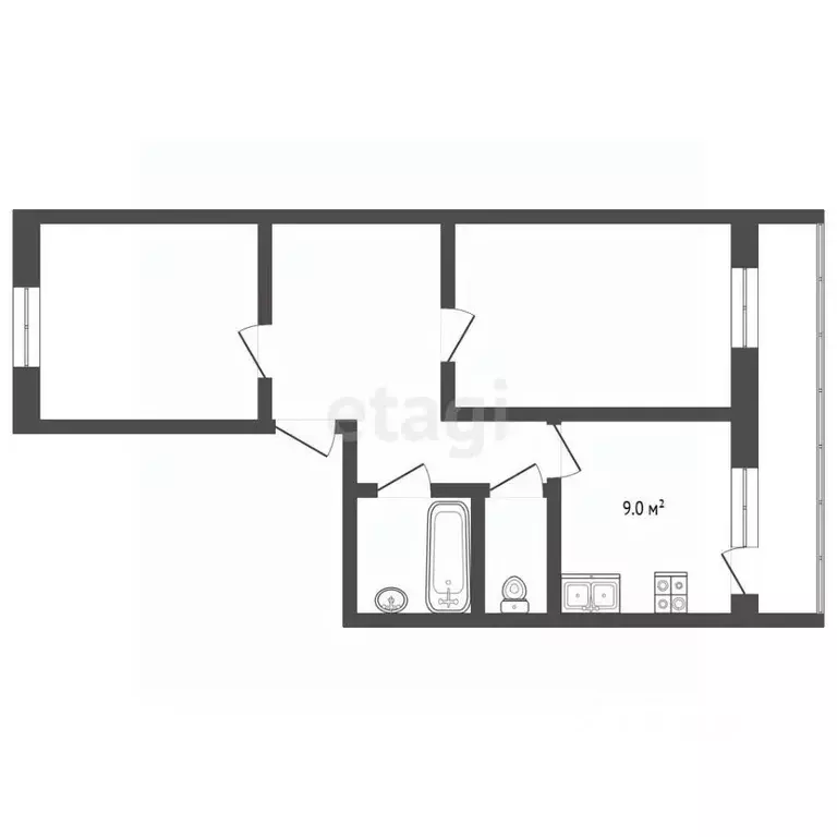 2-к кв. Ярославская область, Рыбинск Ошурковская ул., 5 (50.9 м) - Фото 2