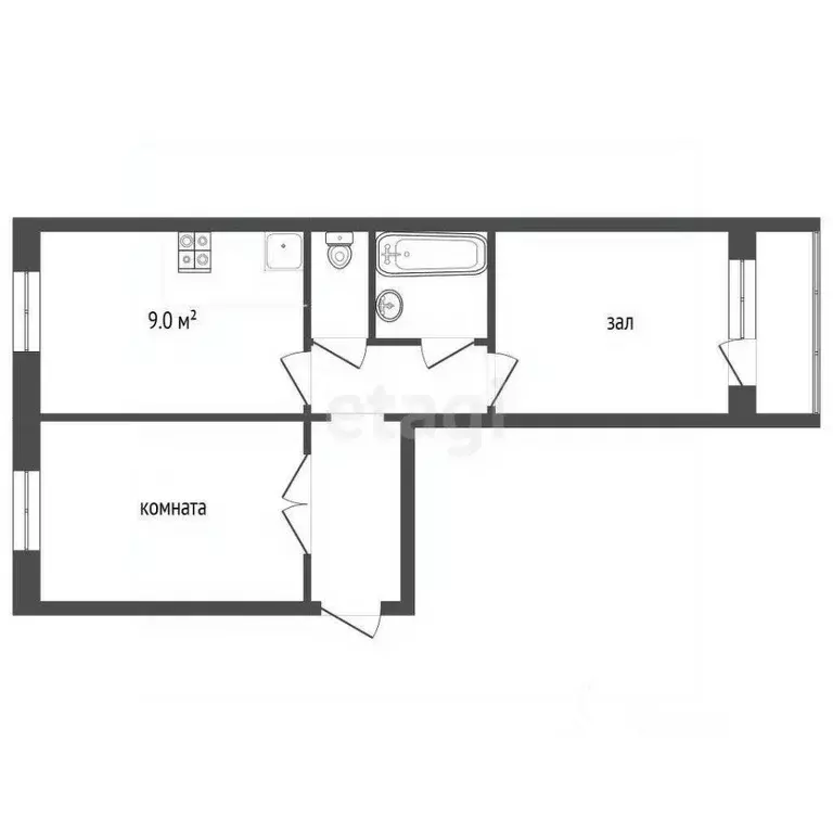 2-к кв. Ямало-Ненецкий АО, Муравленко ул. 70 лет Октября, 22 (52.1 м) - Фото 2