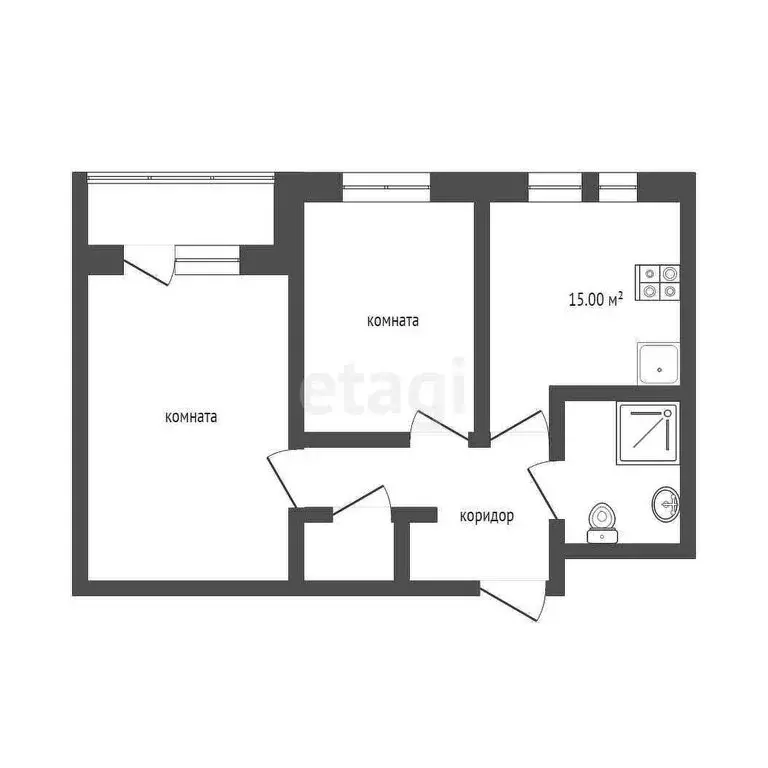 2-комнатная квартира: Тюмень, Полевая улица, 115 (55.7 м) - Фото 1