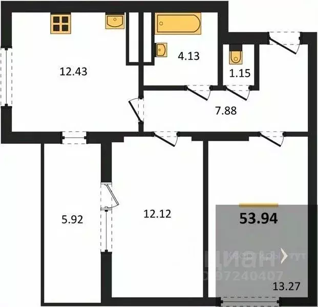 2-к кв. Воронежская область, Воронеж Транспортная ул., 58 (53.94 м) - Фото 0