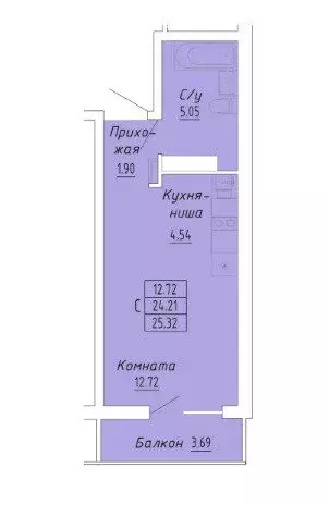 Квартира-студия: Судак, улица Айвазовского, 8 (25.32 м) - Фото 0