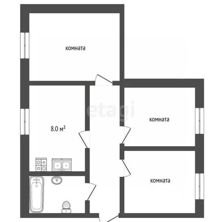 3-к кв. Ростовская область, Батайск Индустриальная ул., 1Б (89.0 м) - Фото 2