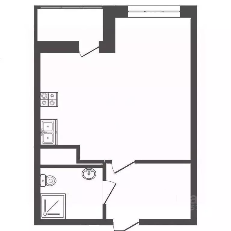 Квартира, студия, 27.7 м - Фото 1