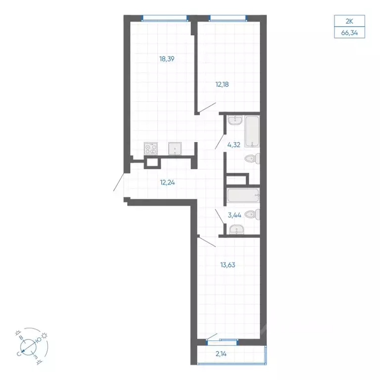 2-к кв. Челябинская область, Челябинский городской округ, пос. ... - Фото 1