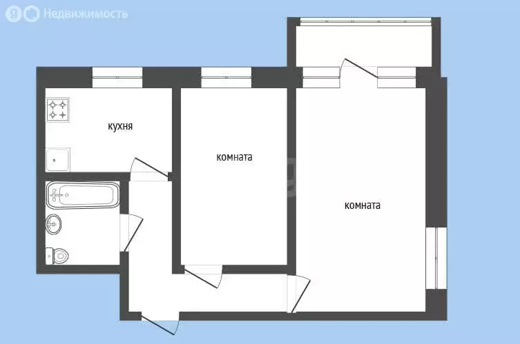 2-комнатная квартира: Курган, улица Максима Горького, 207 (42.7 м) - Фото 1