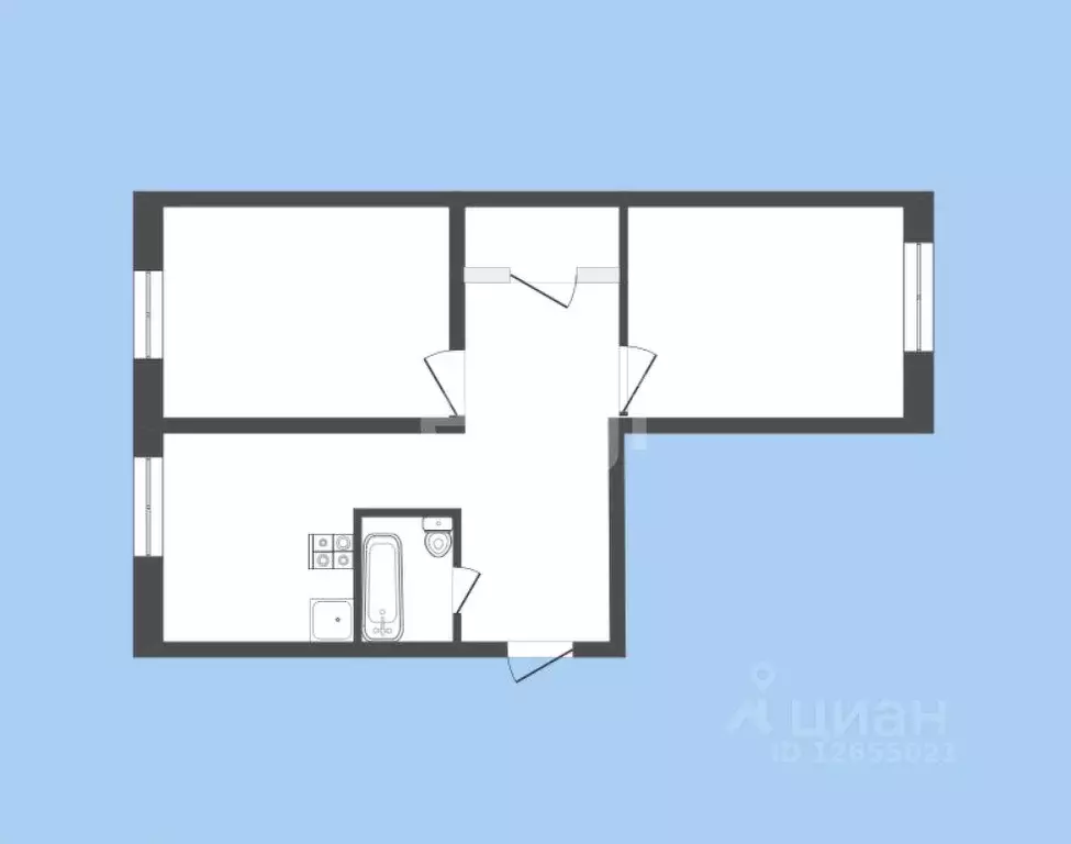 2-к кв. Костромская область, Кострома Рябиновый проезд, 4 (58.0 м) - Фото 1
