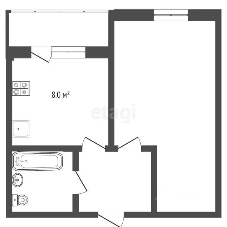 1-к кв. Тюменская область, Тюмень ул. Шишкова, 54 (36.3 м) - Фото 0