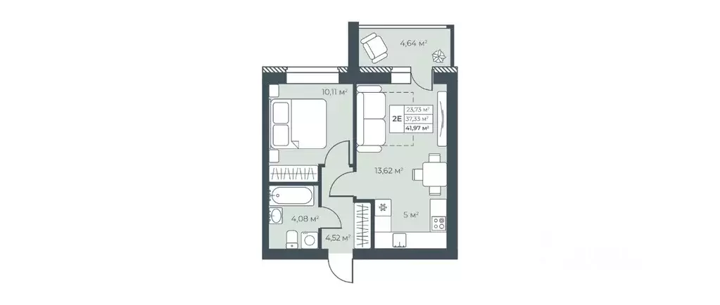 2-к кв. Нижегородская область, Выкса инженера Шухова кв-л,  (41.97 м) - Фото 1