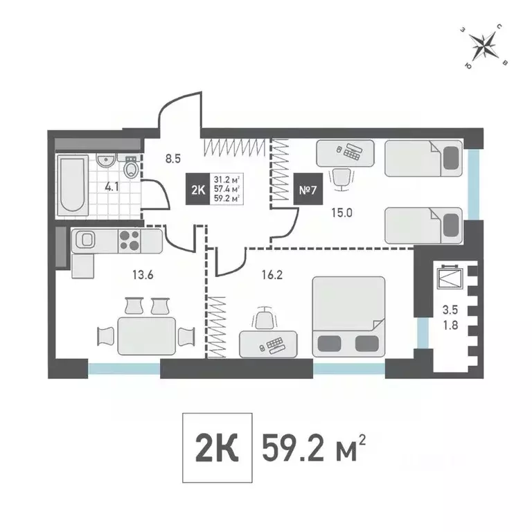 2-к кв. Москва, Москва, Зеленоград 2-й мкр, Зеленоград Ривьера жилой ... - Фото 0