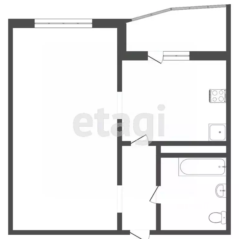 1-к кв. Тюменская область, Тюмень ул. Николая Никитина, 4к1 (40.9 м) - Фото 2