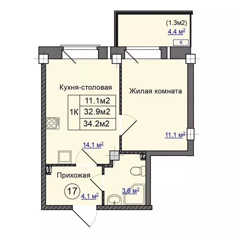 1-к кв. Псковская область, Псковский район, Завеличенская волость, д. ... - Фото 1